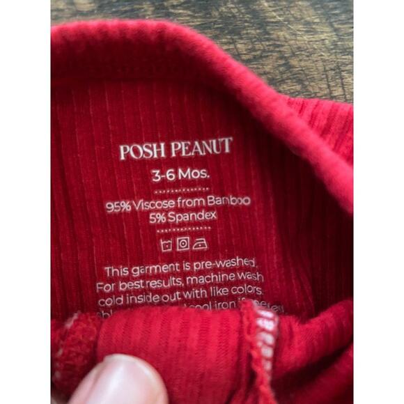 EUC long sleeve red twirl dress onesie by Posh Peanut size 3-6 months - Picture 3 of 6